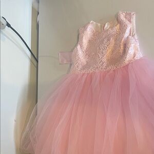 Elegant Pink Tulle Kids Dress